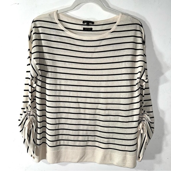 Massimo Dutti Sweaters - Massimo Dutti Ruched Sleeve striped sweater